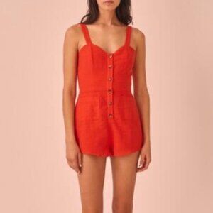 Revolve The Fifth Label Realism Sleeveless Button down Romper Red Size US 6